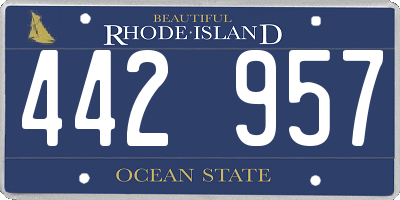RI license plate 442957