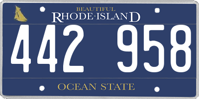 RI license plate 442958