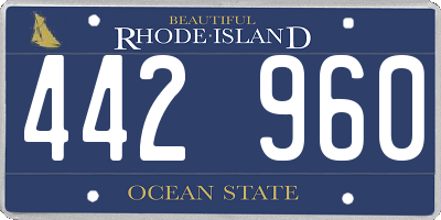 RI license plate 442960