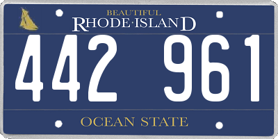 RI license plate 442961