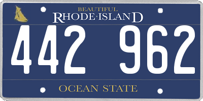 RI license plate 442962