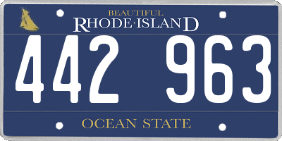 RI license plate 442963