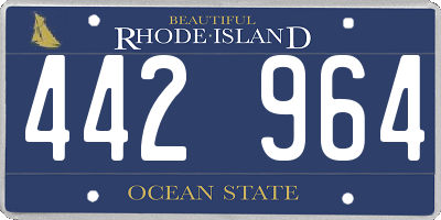 RI license plate 442964