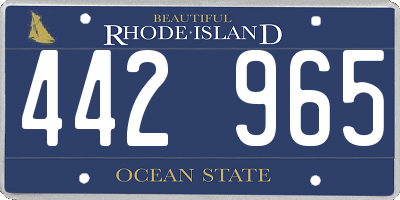 RI license plate 442965