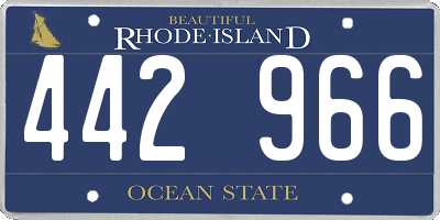 RI license plate 442966