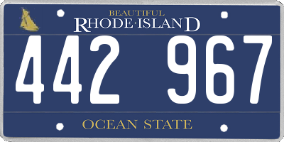 RI license plate 442967