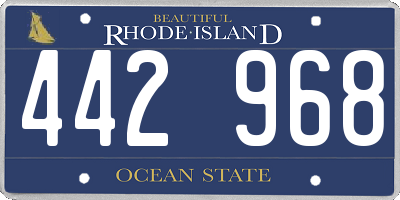 RI license plate 442968