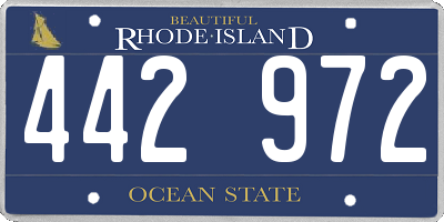 RI license plate 442972