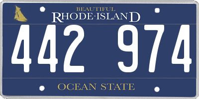 RI license plate 442974