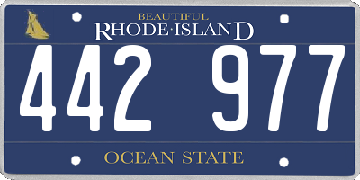 RI license plate 442977