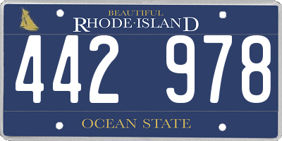 RI license plate 442978