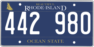 RI license plate 442980