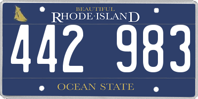 RI license plate 442983