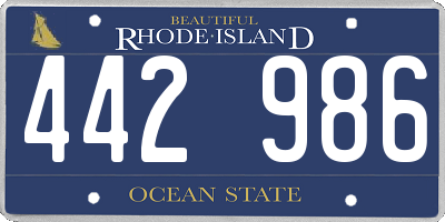 RI license plate 442986