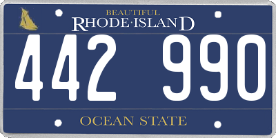 RI license plate 442990