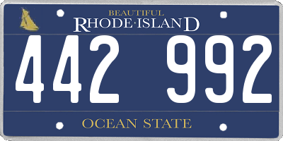 RI license plate 442992