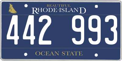 RI license plate 442993