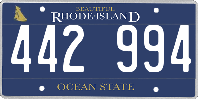 RI license plate 442994
