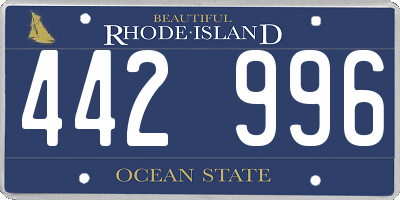 RI license plate 442996