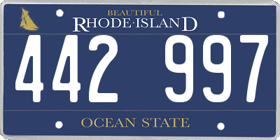 RI license plate 442997