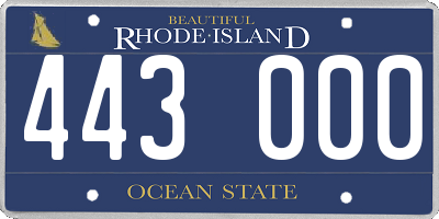 RI license plate 443000