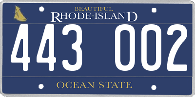 RI license plate 443002