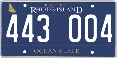RI license plate 443004