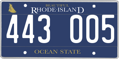 RI license plate 443005