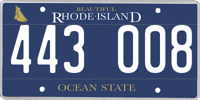 RI license plate 443008
