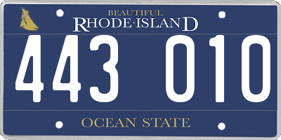 RI license plate 443010