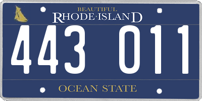 RI license plate 443011