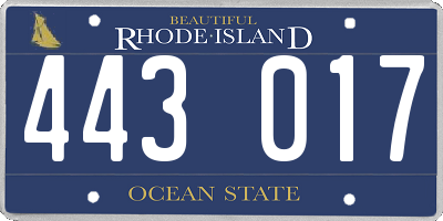 RI license plate 443017