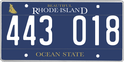 RI license plate 443018