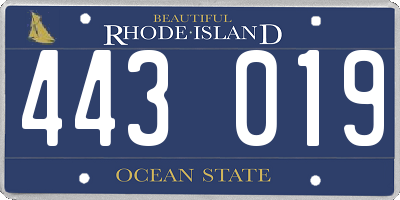 RI license plate 443019