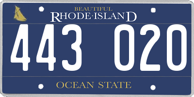 RI license plate 443020