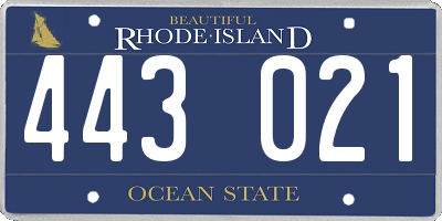 RI license plate 443021