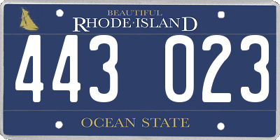 RI license plate 443023