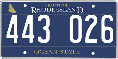 RI license plate 443026
