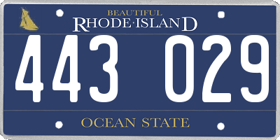 RI license plate 443029