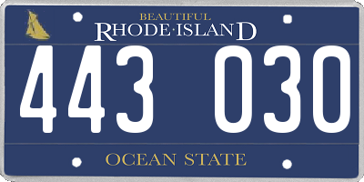 RI license plate 443030