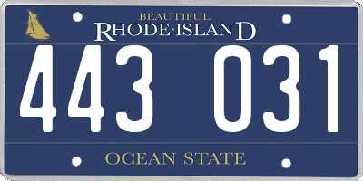 RI license plate 443031
