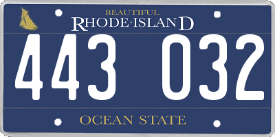 RI license plate 443032