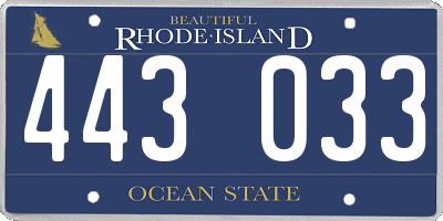 RI license plate 443033