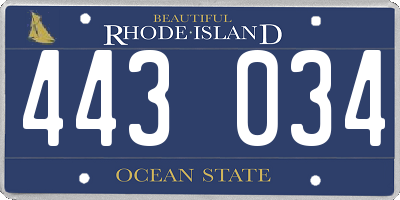 RI license plate 443034