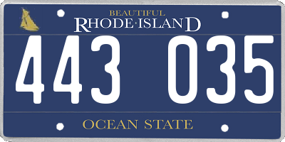 RI license plate 443035