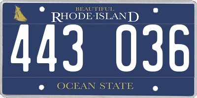 RI license plate 443036