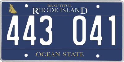 RI license plate 443041