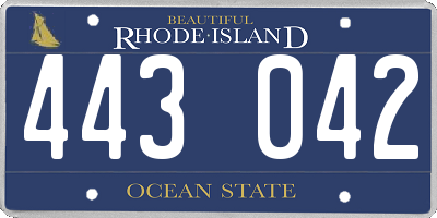 RI license plate 443042