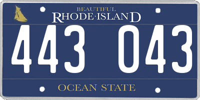 RI license plate 443043