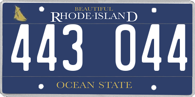RI license plate 443044